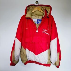 Vintage Logo 7 Retro 49ers San Francisco  Bomber Pullover Coat Team NFL